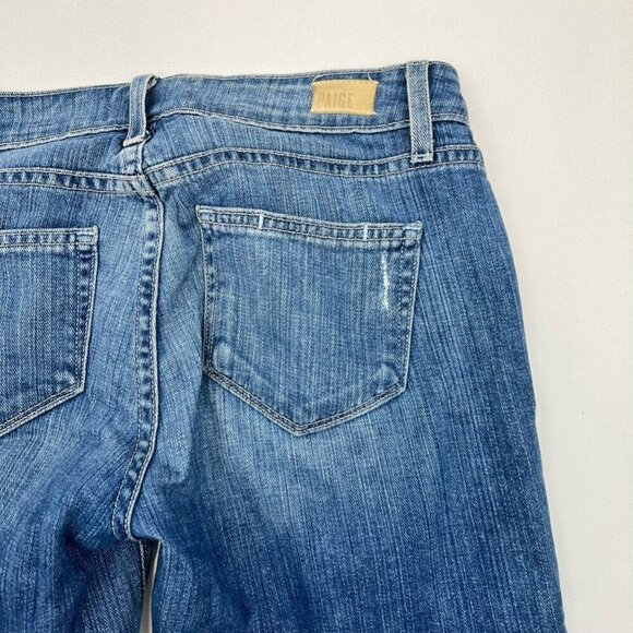 Paige Womens Verdugo Ultra Skinny Jeans Blue Distressed Low Rise 25 Waist - Picture 4 of 10
